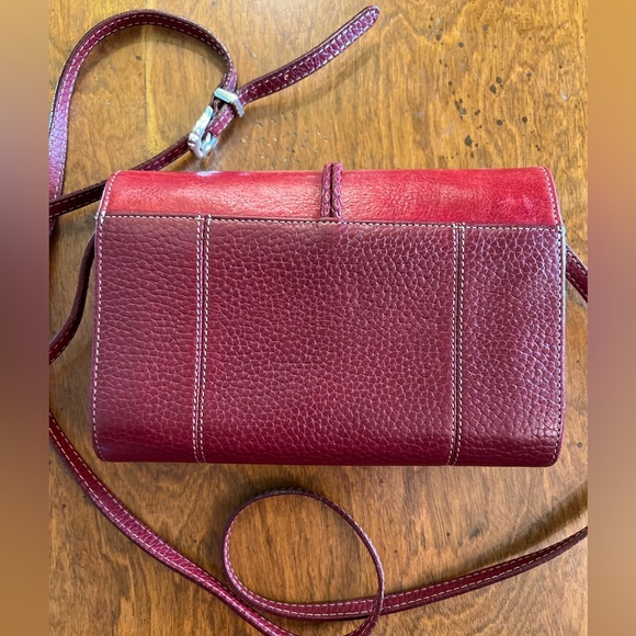Brighton Love Lock Red Leather Foldover Wallet Crossbody Purse Valentine’s Day - Picture 4 of 13